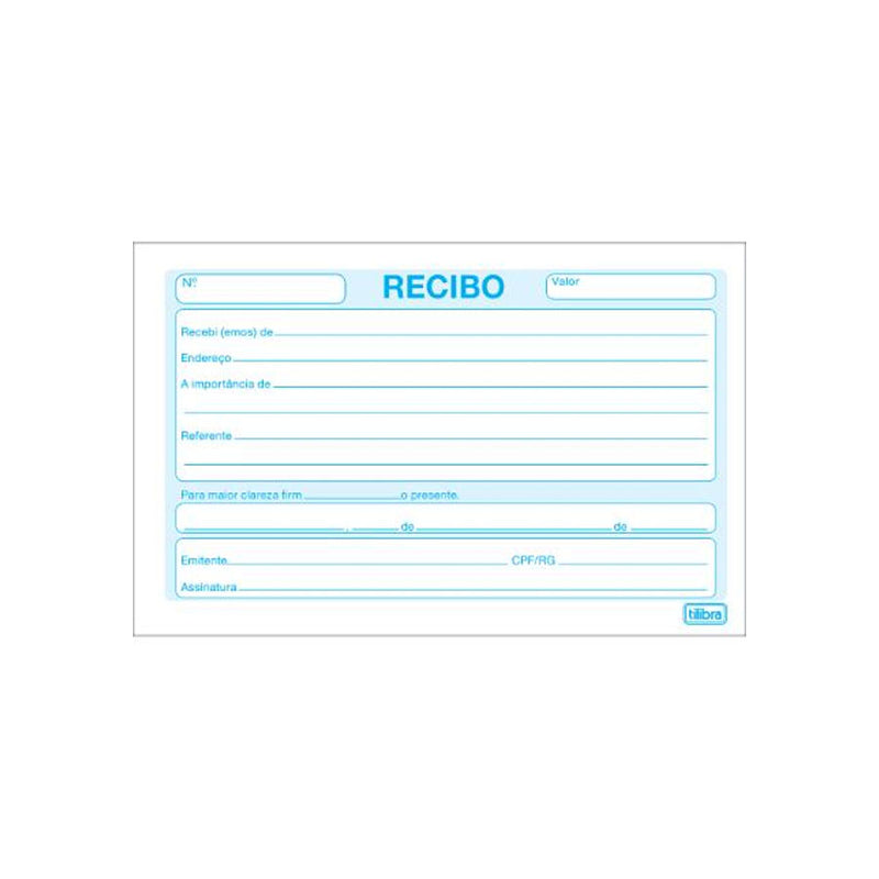 Recibo Comercial sem Canhoto 50 Folhas - Tilibra