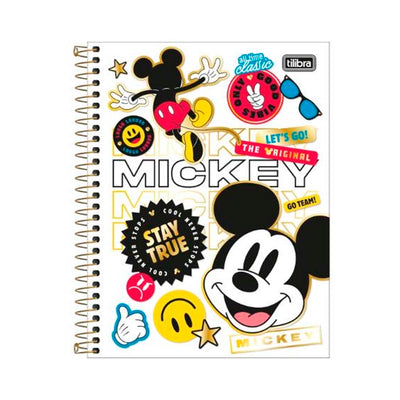 Caderno Capa Dura 10 Matérias 160 Folhas Mickey Mouse - Tilibra