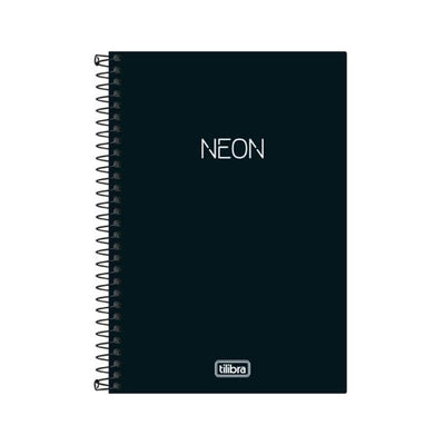 Caderno Espiral Capa Plástica Neon Preto 80 Folhas - Tilibra