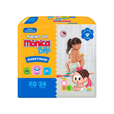 Fralda Turma da Mônica Baby Shortinho Jumbo XG 24 Unidades