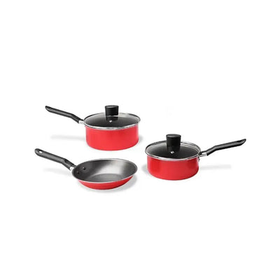 Conjunto de Panelas Garlic 3 Peças Vermelha