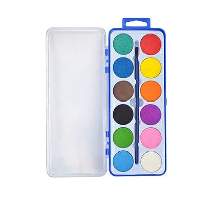 Aquarela 12 Cores em Pastilhas + Pincel - Kaz