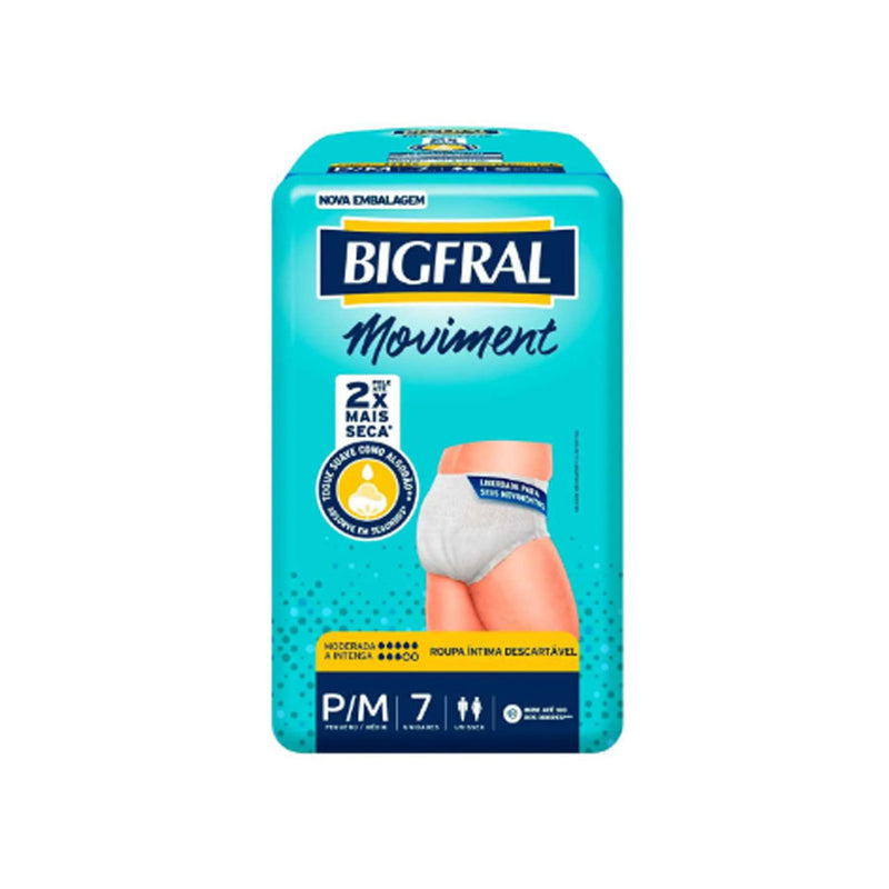 Roupa Íntima Descartável Unissex Bigfral Moviment G/XG - 16 Unidades