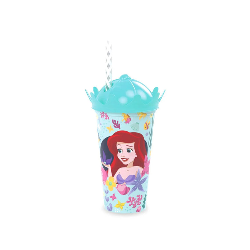 Copo com Canudo Pequena Sereia 500ml - Plasútil