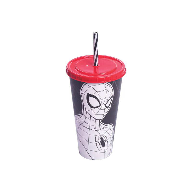 Copo com Canudo Homem Aranha 700ml - Plasútil