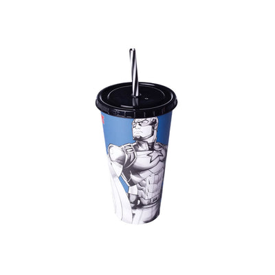 Copo com Canudo Capitão América 700ml - Plasútil
