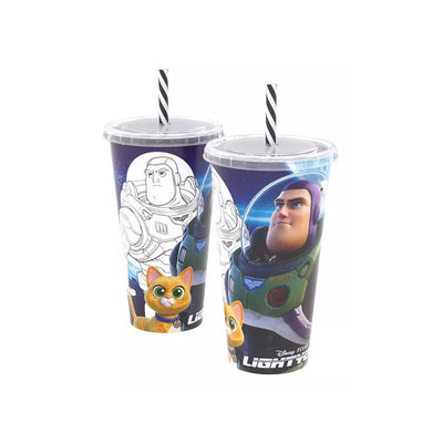 Copo com Canudo Buzz Lightyear 700ml - Plasútil