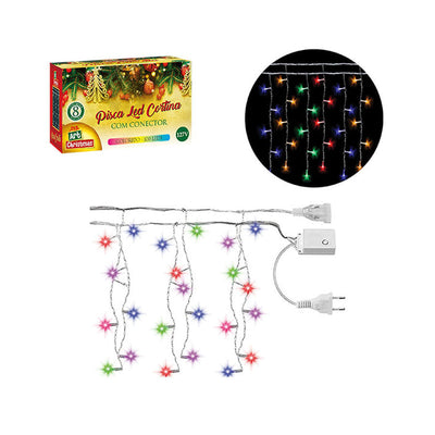 Pisca 100 Led Cortina Color 40Cm X 2,5M - Zein