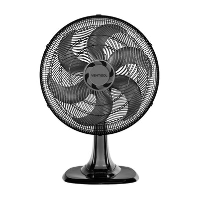 Ventilador de Mesa Preto Turbo 40cm 6 Pás Oscilante Ventisol
