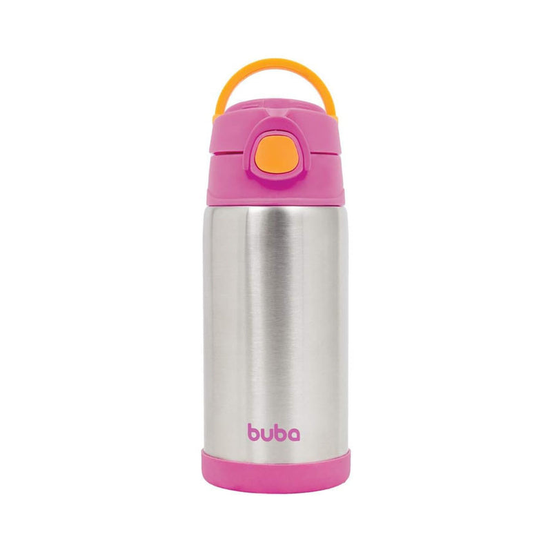 GARRAFA TÉRMICA PAREDE DUPLA BUBA ROSA 400 ML