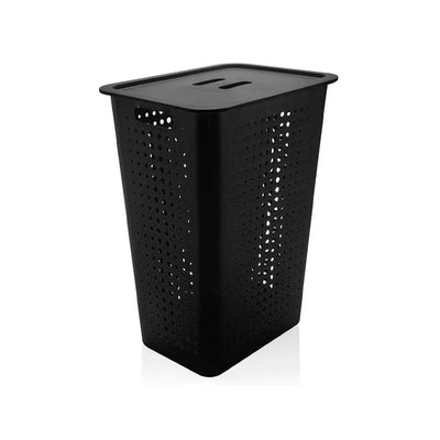 Cesto de Roupa com Tampa 47 Litros Preto - Ou