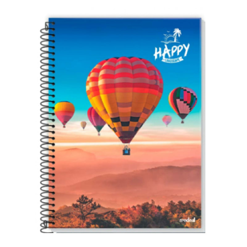 Caderno Capa Dura Happy Adventure Credeal - 10 Matérias, 140 Folhas