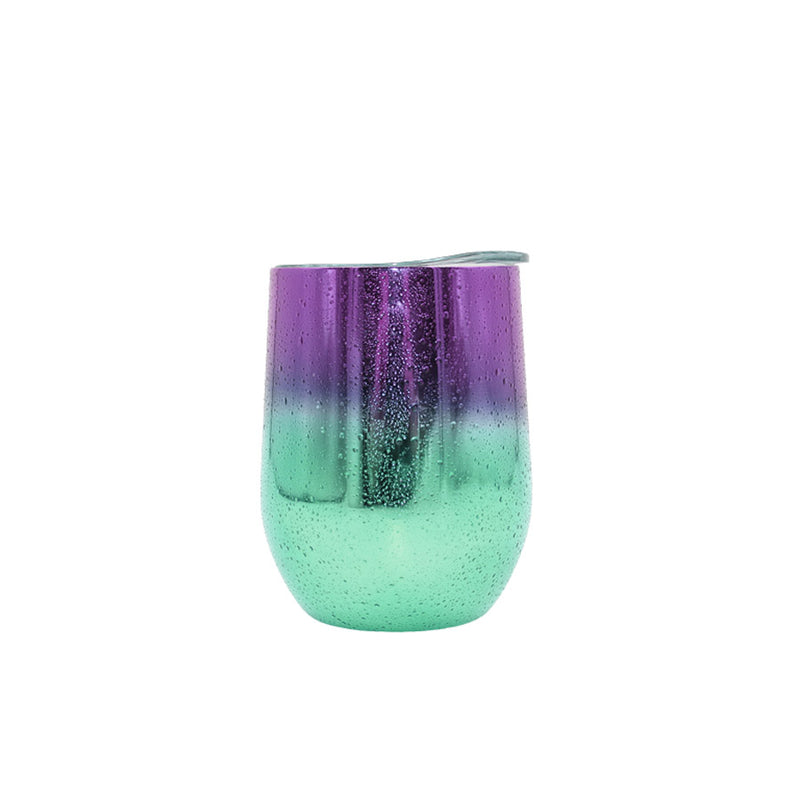 Caneca Térmica 300ml de Aço Degradê Lilás e Verde