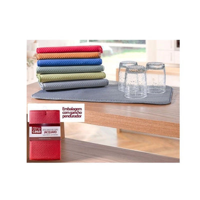 Descanso de Prato E Copo Jacquard Vermelho - Bene Casa