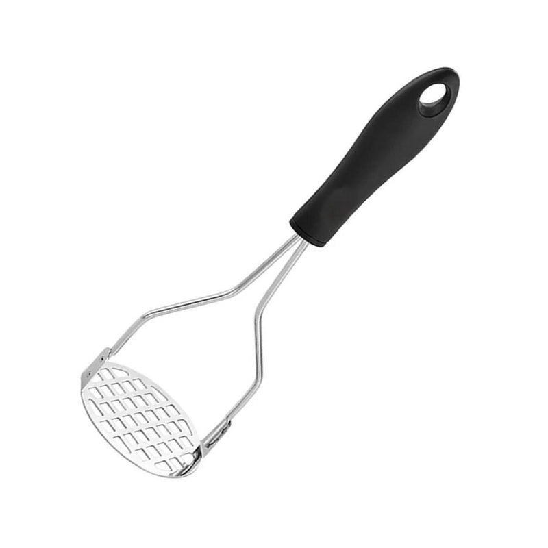 Amassador Manual de Batatas com Cabo Preto - Inox