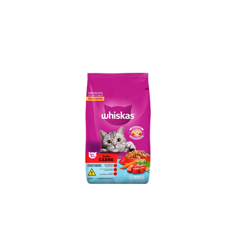 Ração Whiskas Adulto Carne 900g