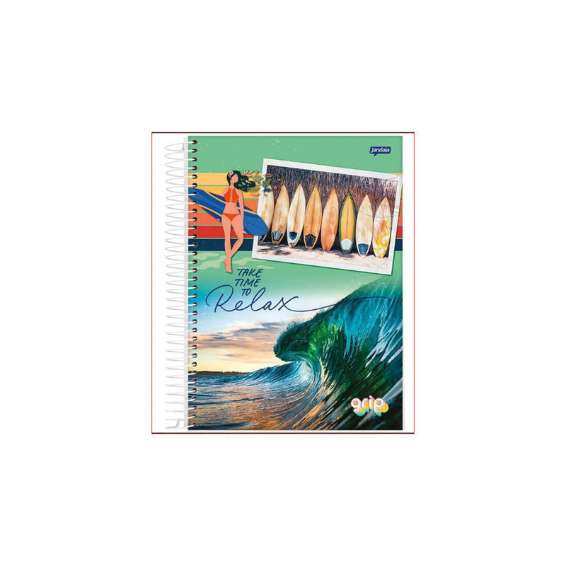 Caderno Universitário Capa Dura 10 Matérias Grip Sortido - Jandaia