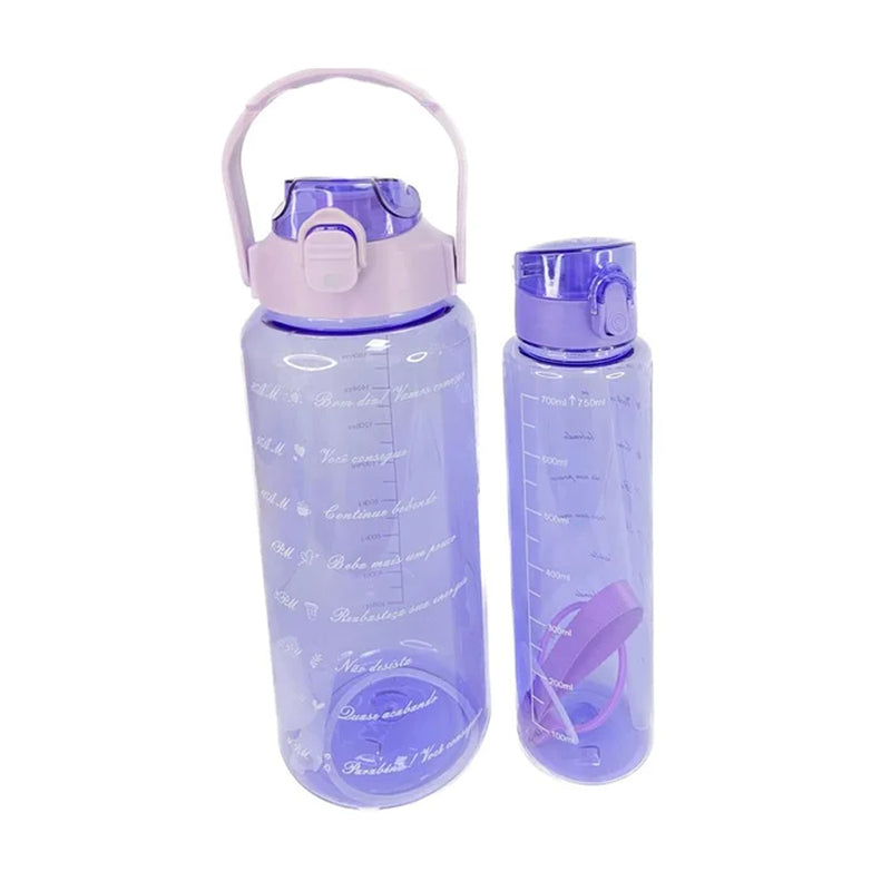 Jogo de Garrafa Plástica com Alça 2 Peças - 2L + 750ML