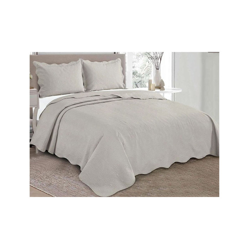Jogo de Cama King 3 Peças 260xm x 280cm Bege Concreto