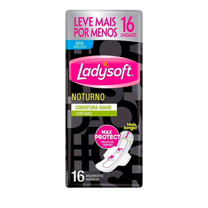 Ladysoft Absorvente Feminino Noturno Suave Com Abas 16 Un