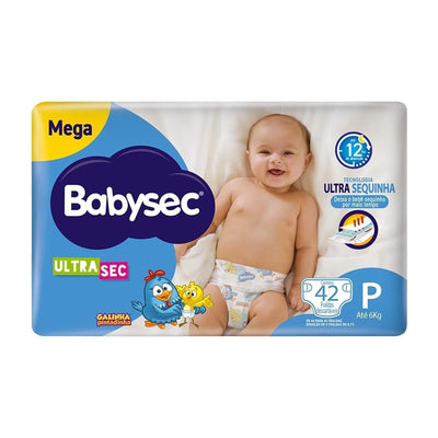 Fralda Babysec Ultrasec Mega Galinha Pintadinha P com 42 unidades