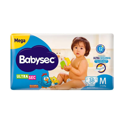 Fralda Babysec Galinha Pintadinha 38 unidades Ultrasec Mega Tamanho M