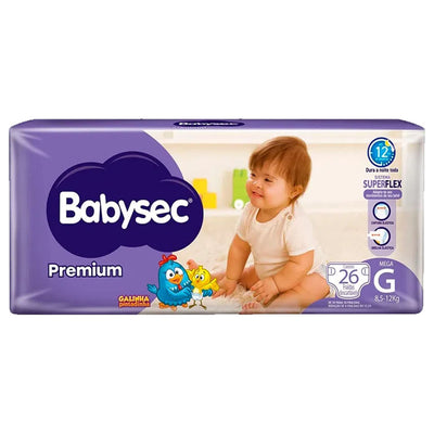 Fraldas Babysec Premium Galinha Pintadinha G Com 26 Fraldas