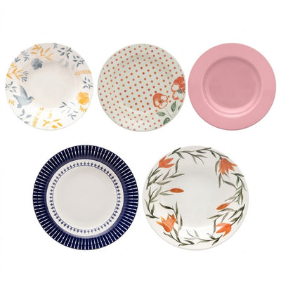 Prato Fundo Decorado Estampas e Cores Sortidas 1 Unidade - 22 cm