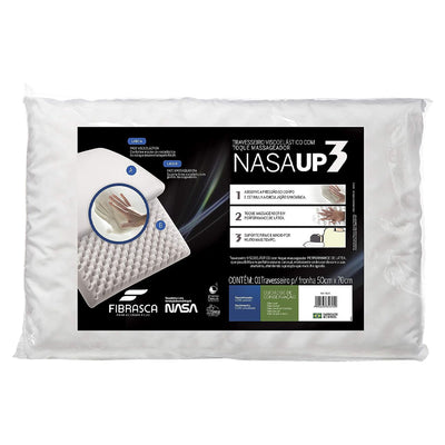 Travesseiro Nasa Up 50 x 70 cm Branco - Fibrasca