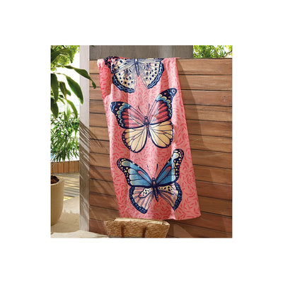 Toalha Praia 76 x 1,52 cm Velour Bella Borboleta