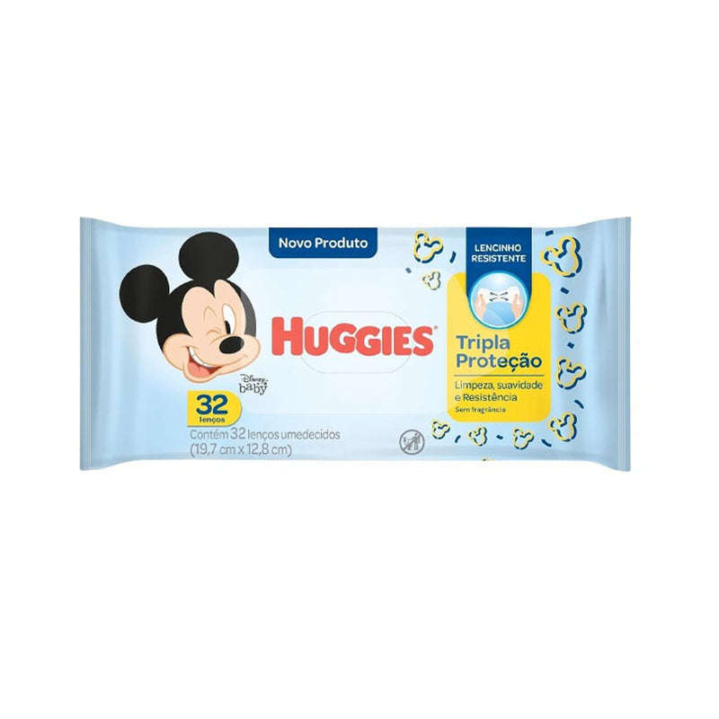 Lenço Umedecido Huggies Tripla Proteção 32 unidades
