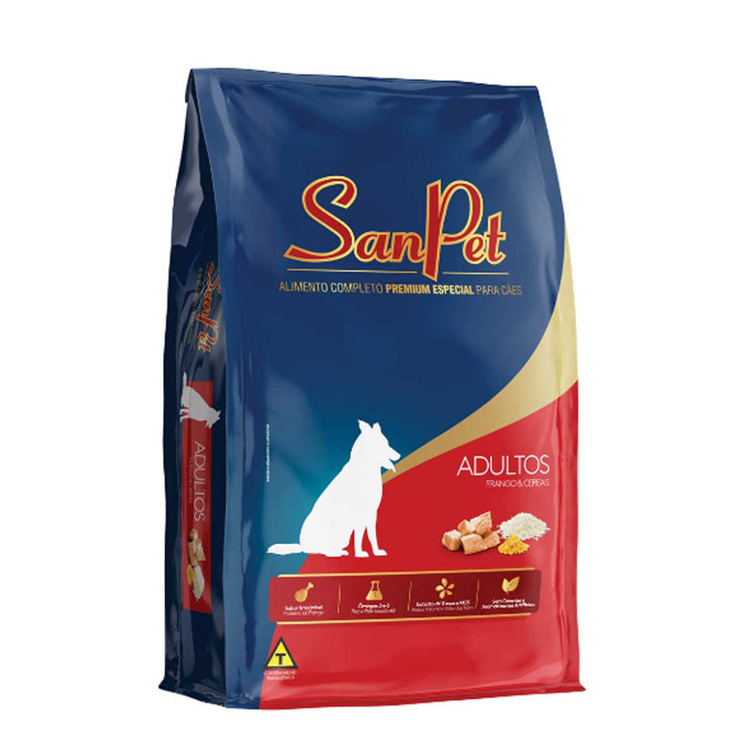 Ração SanPet cães Ad frango/Cereais 3kg