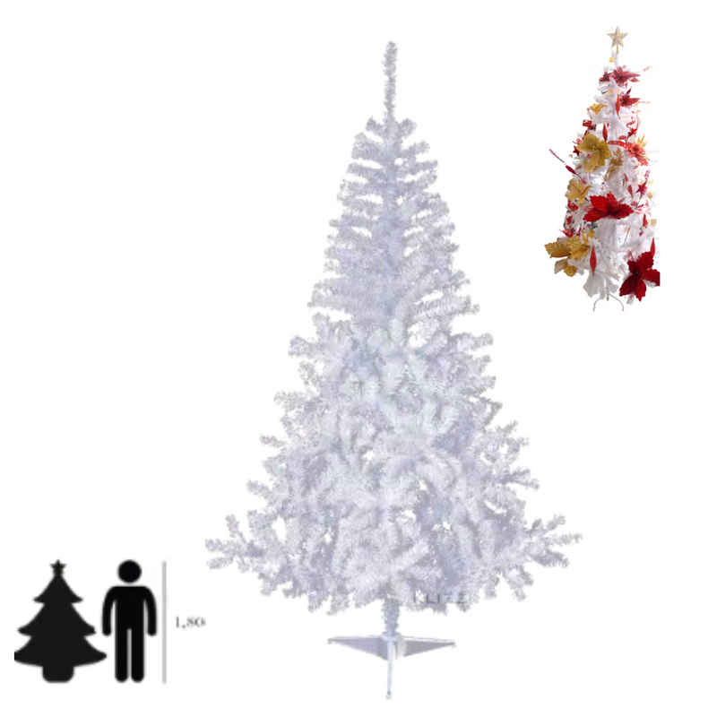 Árvore de Natal Tradicional Branca - 1,8 M
