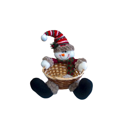 Boneco de Neve Natal Com Cesta Bambu 19CM SNV-E066