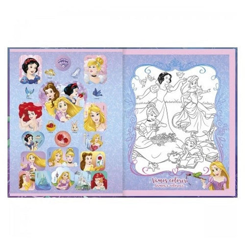 Caderno Brochura Capa Dura Caligrafia Princesas - Branca De Neve 40 Folhas