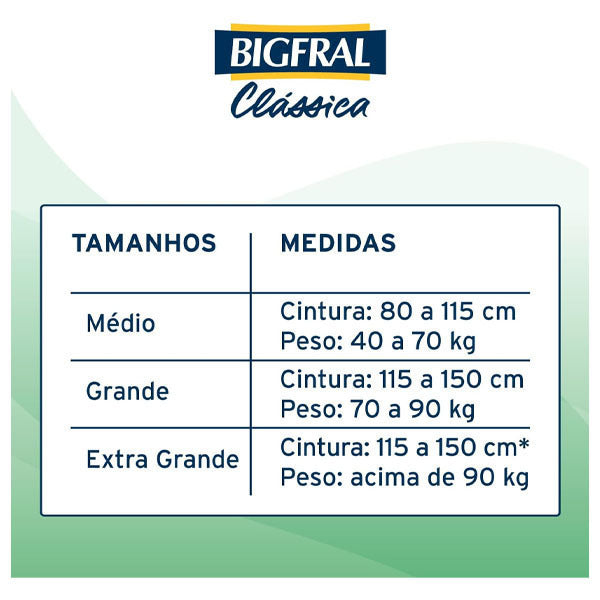 Bigfral Fralda Adulto Clássica M 7 Unidades.