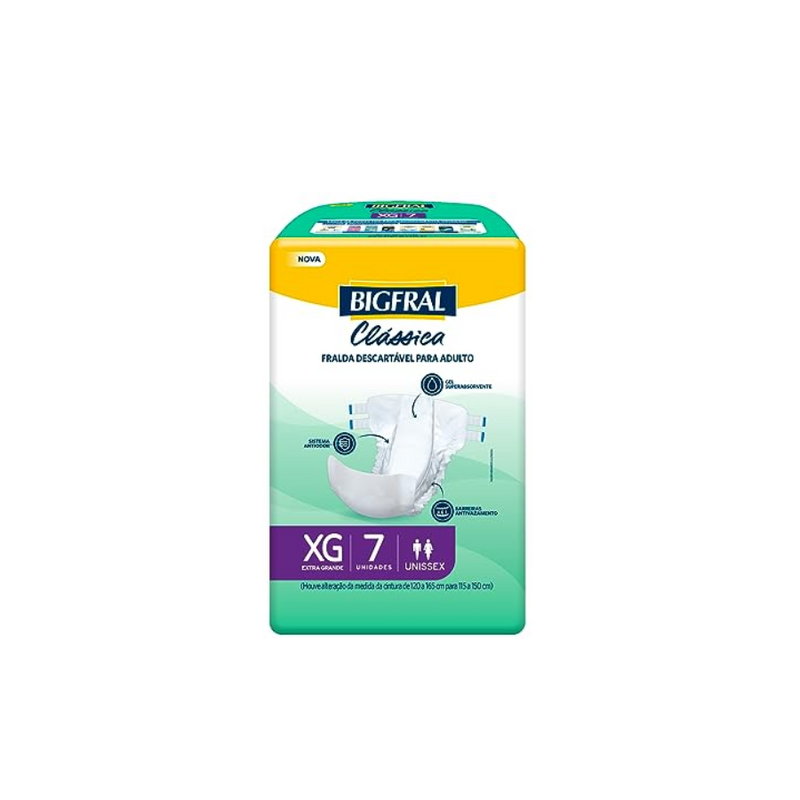 Fralda Bigfral Clássica Reg  XG  7 Un