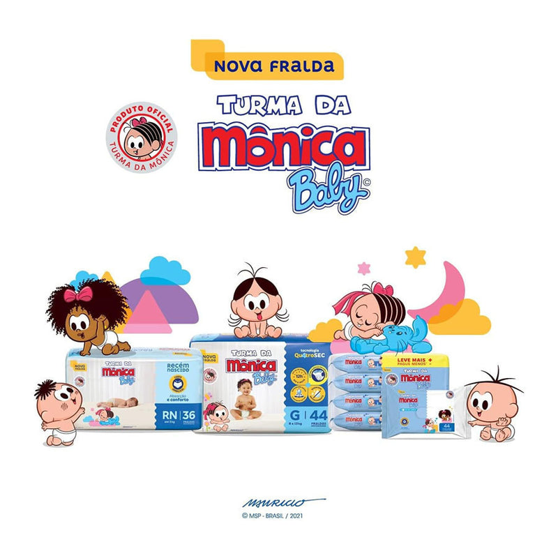 Turma da Mônica Baby Fralda Jumbinho Rn 18 Unidades