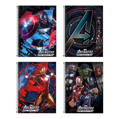 Caderno Universitário 80 Folhas Capa Dura Espiral Avengers Game Tilibra