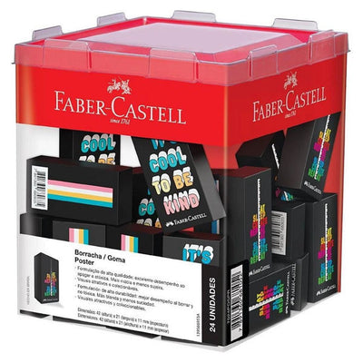 Borracha Coleção Poster Faber-Castell - Preta (1 display c/ 24 peças)