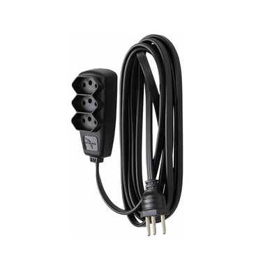 Extensão Daneva 1,3 Metros 3 Tomadas Sort Preta