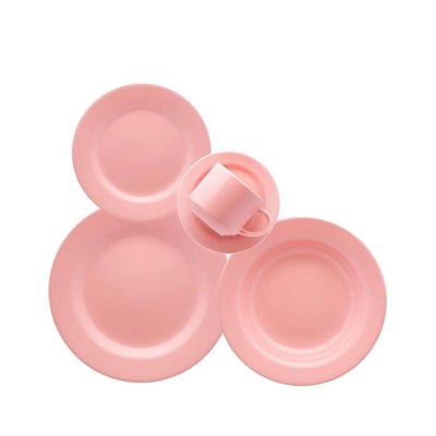 Aparelho de Jantar e Chá 30 Peças em Cerâmica da Oxford - Donna Rosa
