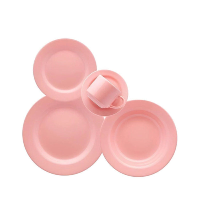 Aparelho de Jantar e Chá 30 Peças em Cerâmica da Oxford - Donna Rosa