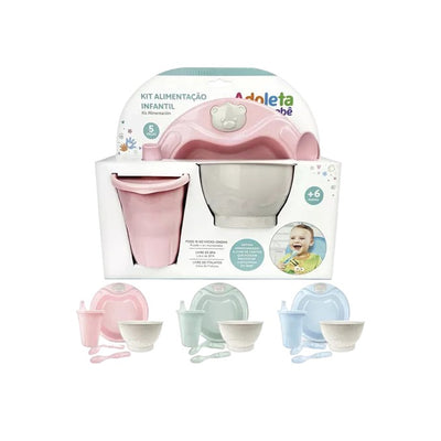 KIT ALIMENTAÇÃO INFANTIL ROSA CLARO