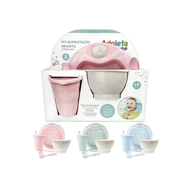 KIT ALIMENTAÇÃO INFANTIL ROSA CLARO