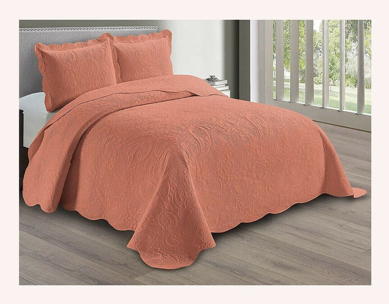 Cobre Leito Az King 3 Peças Coral 260X280M