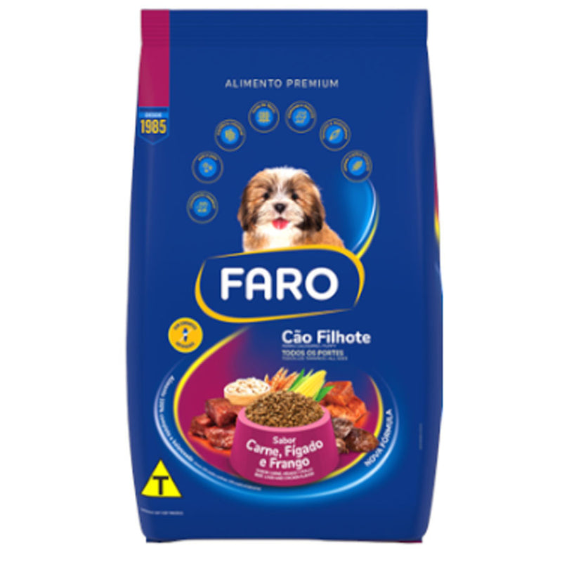 Ração Faro Cão Filhote Sabor Carne Figado e Frango 900g