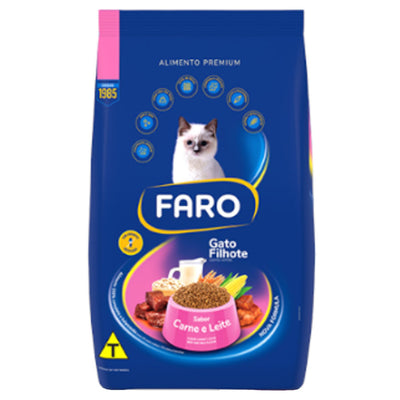 Ração Faro para Gatos Filhotes Sabor Carne e Leite 2,7kg