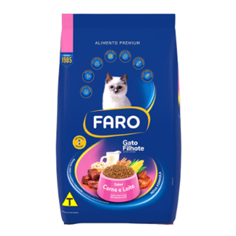 Ração Faro Gato Filhote Carne e Leite 900g