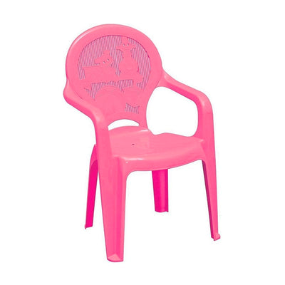 Cadeira Monobloco com Braços Infantil Estampada Catty, Tramontina, Rosa